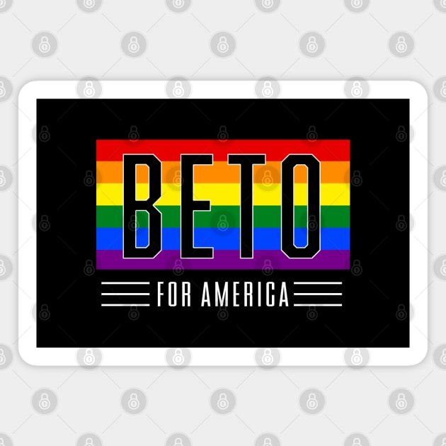 Beto For America 2022 | Beto O'Rourke For Texas Governor | LGBT Gay Pride T-Shirt Magnet by BlueWaveTshirts